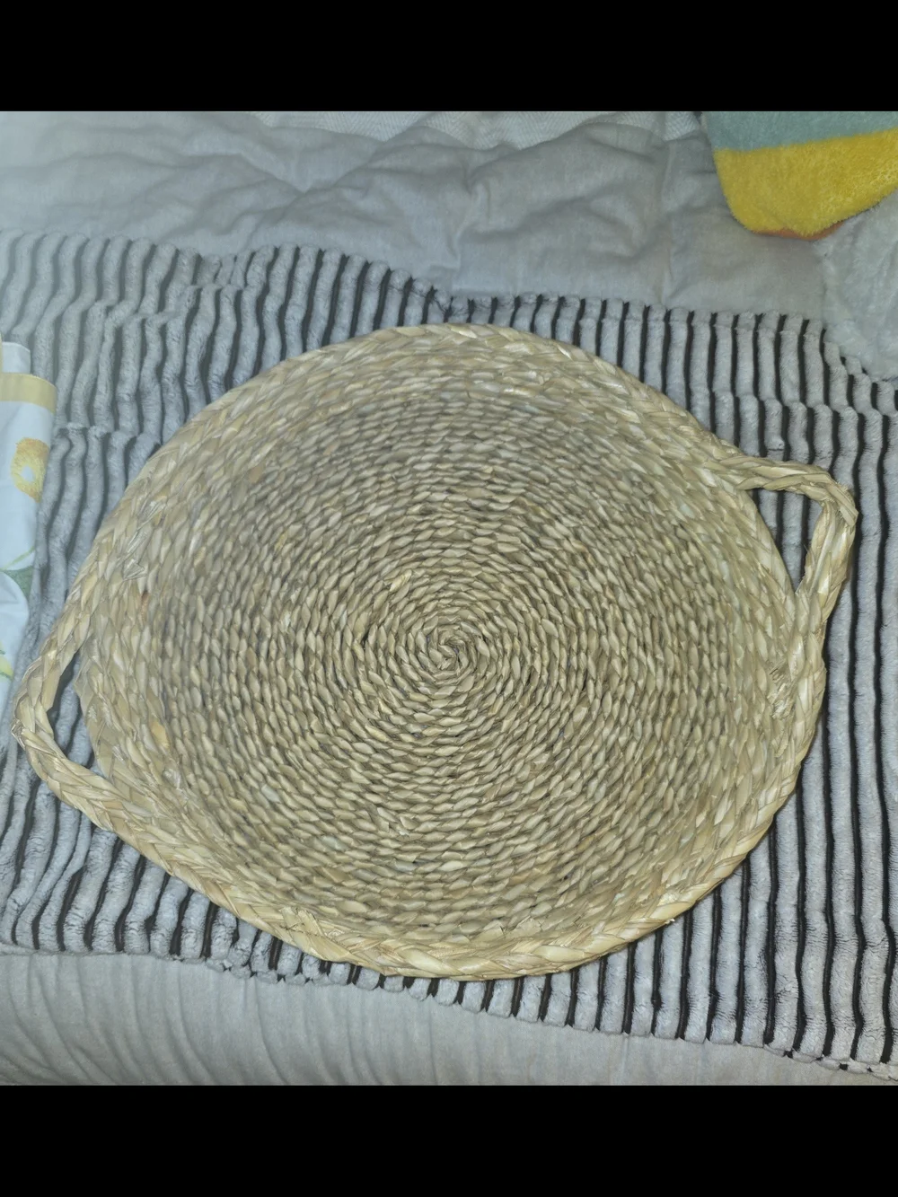 XL Seagrass Serving Tray with Handles - Neutral Rustic